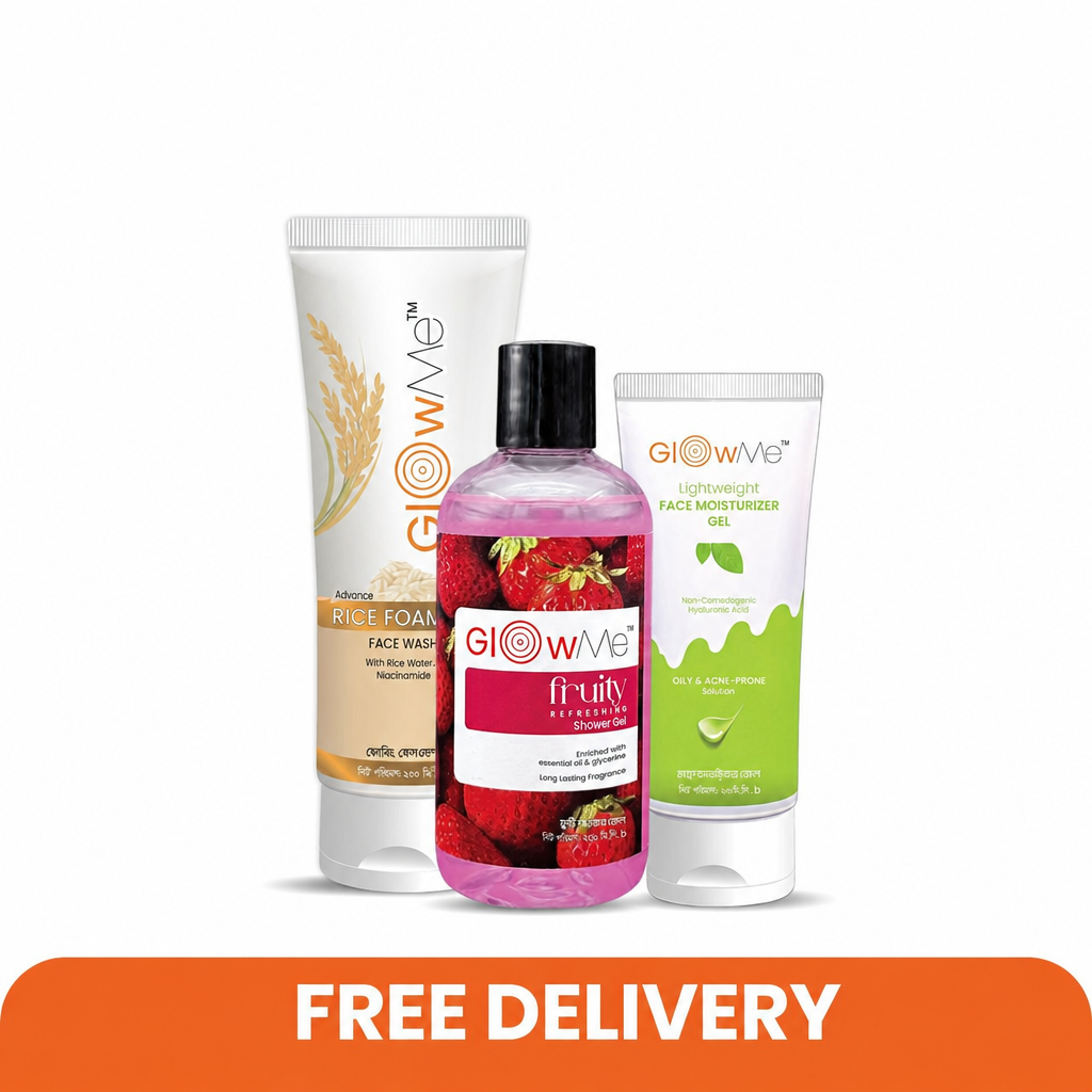 Beauty Box Combo 3 in 1  Fruity Shower Gel, Rice Facewash & Light weight moisturizer Combo 7